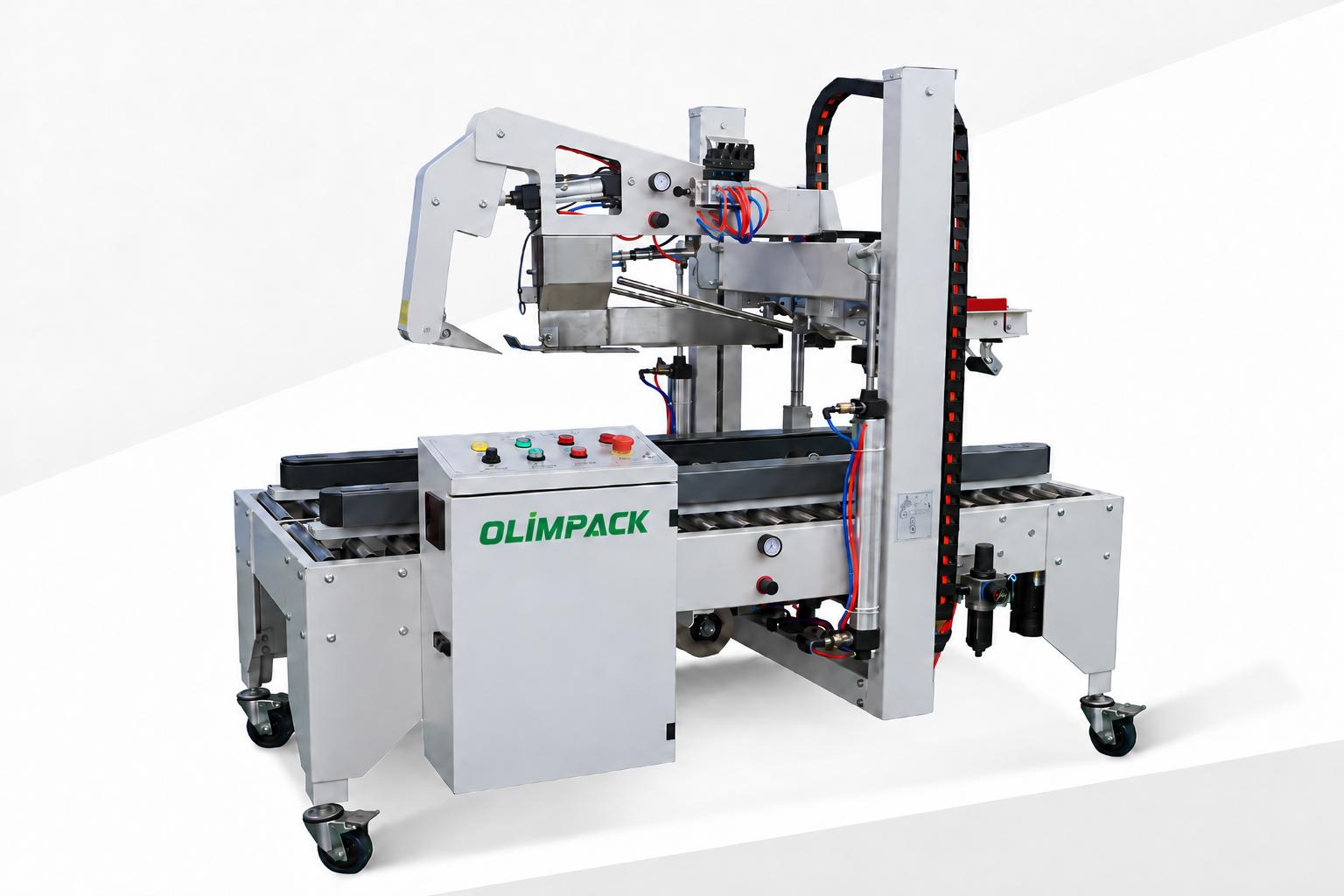 OLİMPACK FULL OTOMATİK KAPAK KAPAMA  KARIŞIK BANTLAMA KOLİ BANTLAMA MAKİNESİ